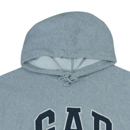 GAP Men’s Grey Logo Pullover Hoodie M Regular Fit Fleece