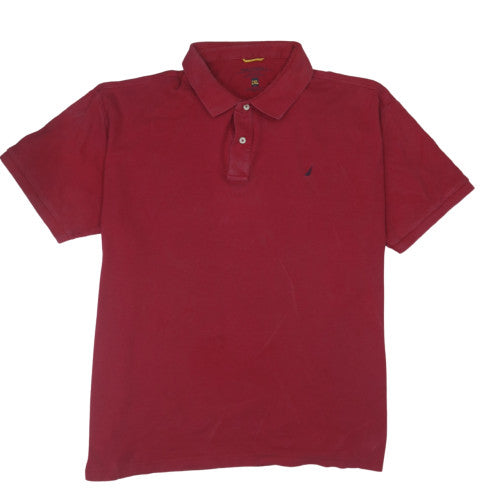 Nautica Men's Red 2XL Classic Cotton Polo Shirt Short Sleeve