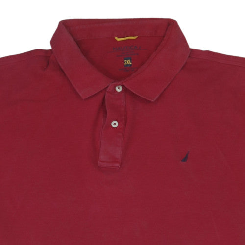 Nautica Men's Red 2XL Classic Cotton Polo Shirt Short Sleeve
