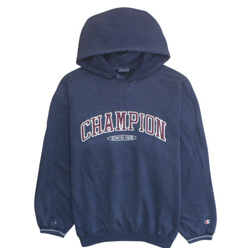 Champion Men's Blue Pullover Hoodie XL Fleece Logo Sweatshirt