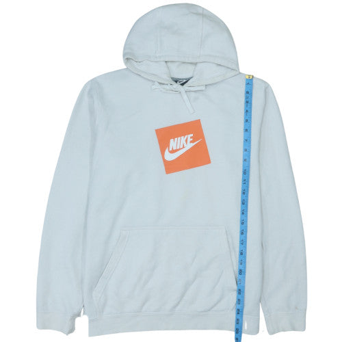 Nike Men's White Pullover Hoodie L Logo Sports Fleece Sweatshirt