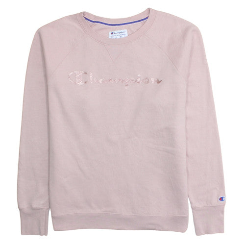 Champion Womens Pink Crew Neck Pullover Sweatshirt XL Relaxed Fit