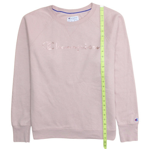 Champion Womens Pink Crew Neck Pullover Sweatshirt XL Relaxed Fit
