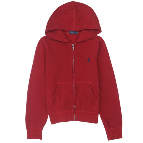 Polo Ralph Lauren Boys Red Full Zip Hoodie Size L Cotton Blend