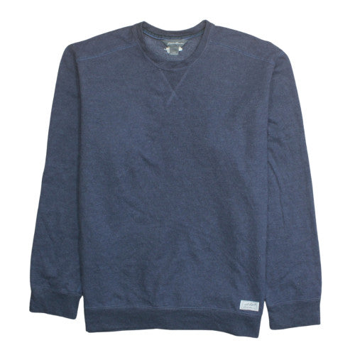 Eddie Bauer Men's Blue L Pullover Cotton Blend Crew Neck Sweatshirt