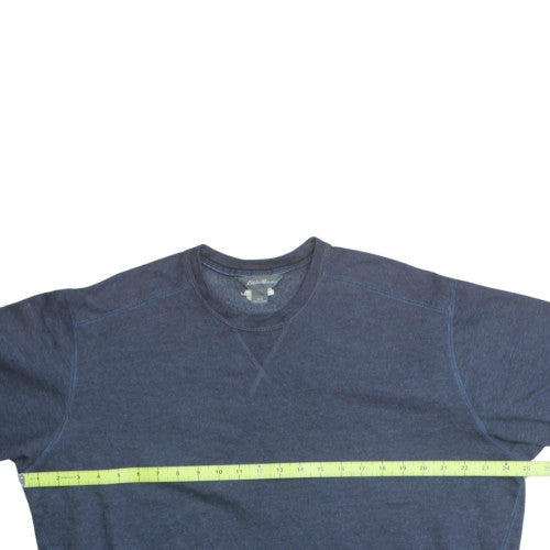 Eddie Bauer Men's Blue L Pullover Cotton Blend Crew Neck Sweatshirt
