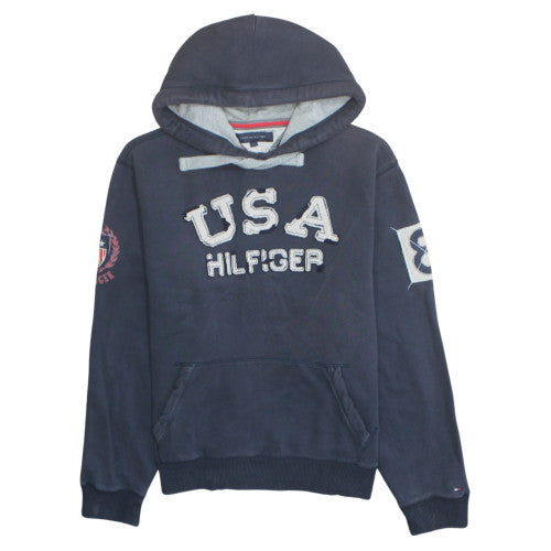 Tommy Hilfiger Men’s Navy USA Hoodie Pullover Sweatshirt L