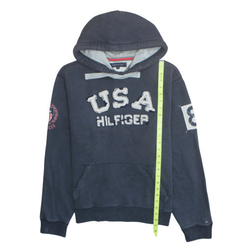 Tommy Hilfiger Men’s Navy USA Hoodie Pullover Sweatshirt L