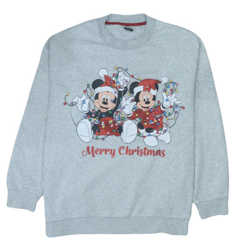 Disney Mickey & Minnie Grey Christmas Sweatshirt Women XL George