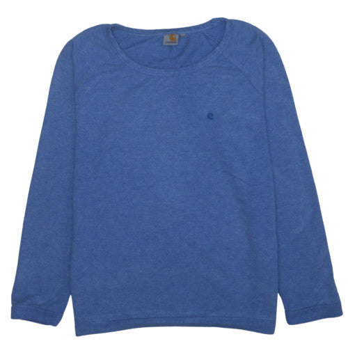 Carhartt Men Blue Long Sleeve Crew Neck Cotton Blend Sweatshirt Size M
