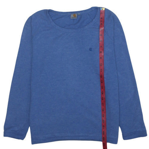Carhartt Men Blue Long Sleeve Crew Neck Cotton Blend Sweatshirt Size M
