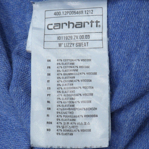 Carhartt Men Blue Long Sleeve Crew Neck Cotton Blend Sweatshirt Size M