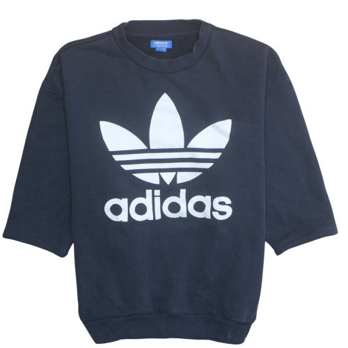 Adidas Mens Blue 2XL Crew Neck Pullover Sweatshirt Graphic Logo