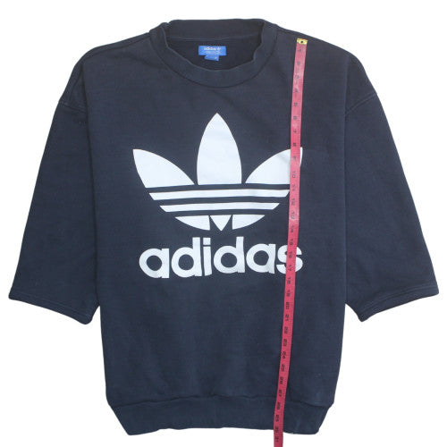 Adidas Mens Blue 2XL Crew Neck Pullover Sweatshirt Graphic Logo