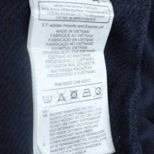 Adidas Mens Blue 2XL Crew Neck Pullover Sweatshirt Graphic Logo
