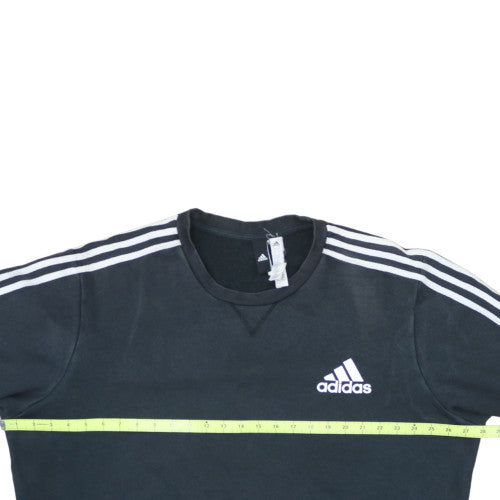 Adidas Men's Black 2XL Crew Neck Pullover Sweatshirt with Logo