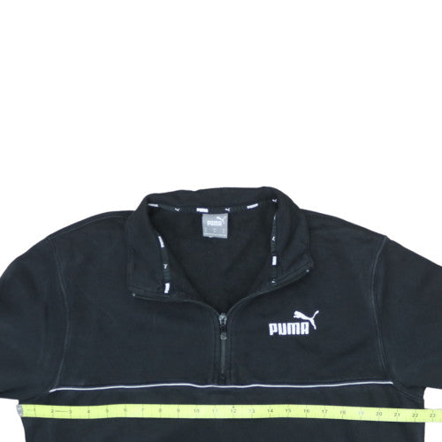 Puma Men’s Black Medium 1/4 Zip Fleece Sweatshirt Pullover