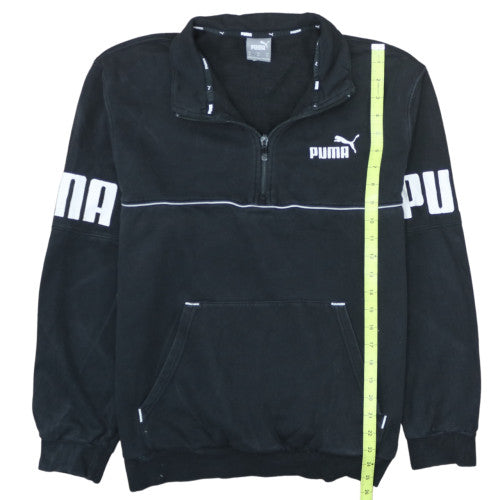 Puma Men’s Black Medium 1/4 Zip Fleece Sweatshirt Pullover