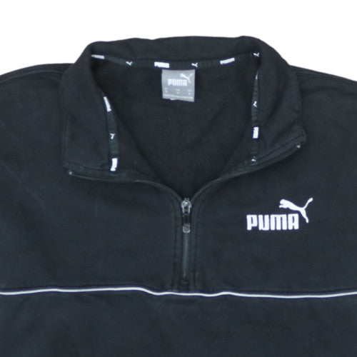 Puma Men’s Black Medium 1/4 Zip Fleece Sweatshirt Pullover