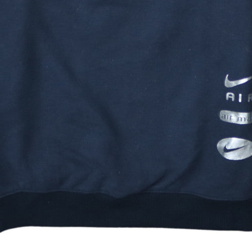 Nike Men's Navy Blue Crew Neck Sweatshirt Large Logo Print