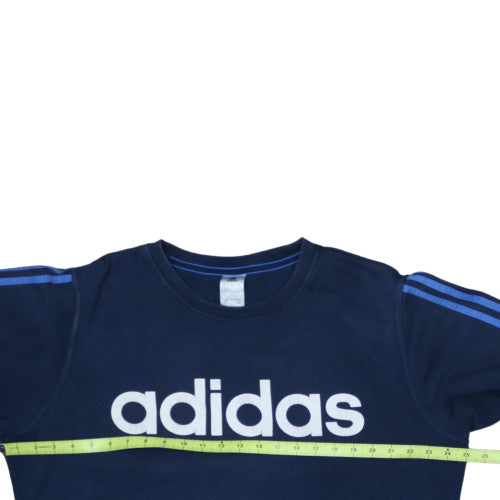 Adidas Mens Blue Logo Pullover Sweatshirt Size L