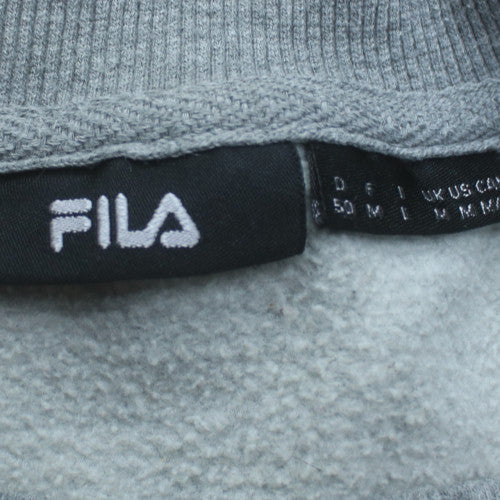 FILA Mens Grey Pullover Sweatshirt M Crew Neck Fleece Logo
