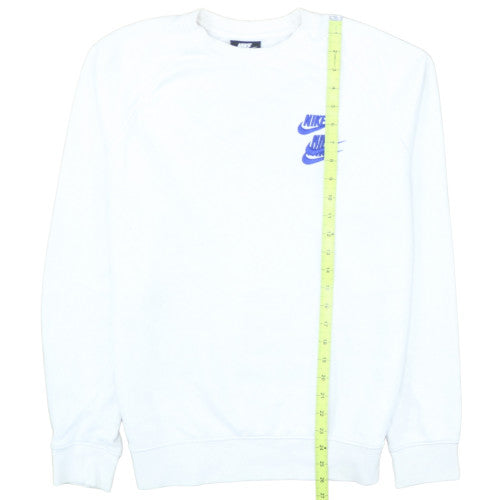 Nike Men's White Graphic Logo Pullover Sweatshirt Size M