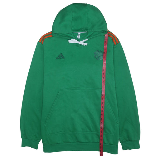 Adidas Men’s Green 2XL Pullover Hoodie with Logo Print