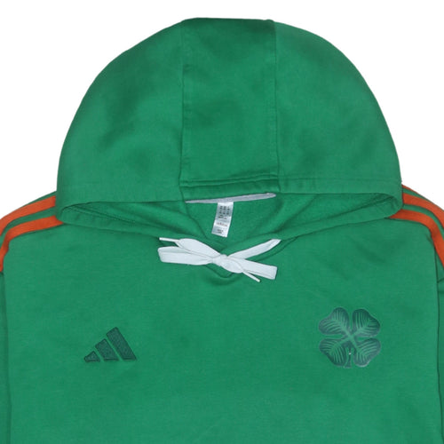 Adidas Men’s Green 2XL Pullover Hoodie with Logo Print