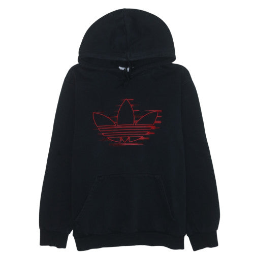 Adidas Mens Black Pullover Hoodie L Sports Fleece Sweatshirt