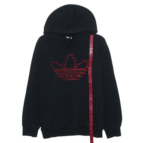 Adidas Mens Black Pullover Hoodie L Sports Fleece Sweatshirt