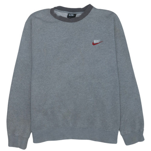 Nike Men's Grey Logo Pullover Sweatshirt Size L Regular Fit