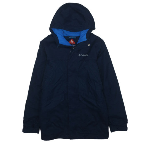 Columbia Boys Blue Waterproof Hooded Parka Coat Size M Winter Jacket