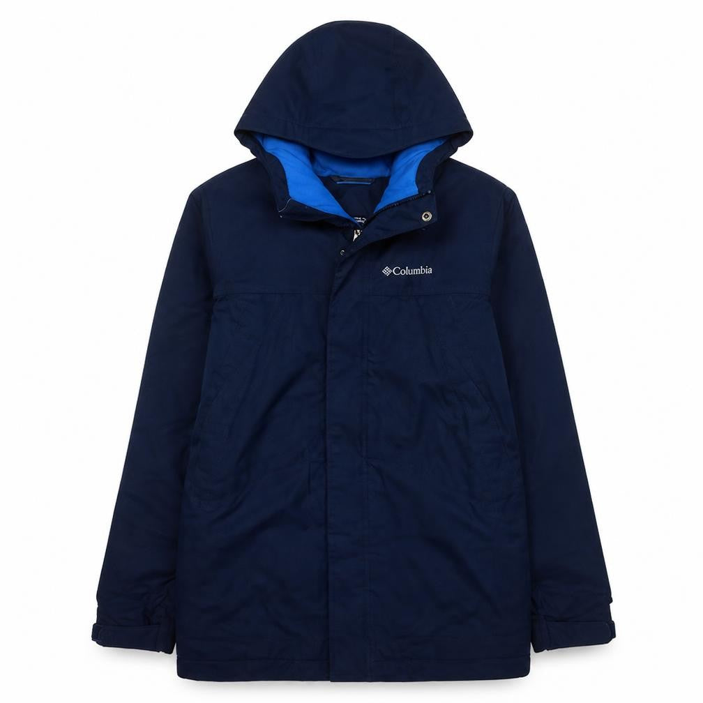 Columbia Boys Blue Waterproof Hooded Parka Coat Size M Winter Jacket