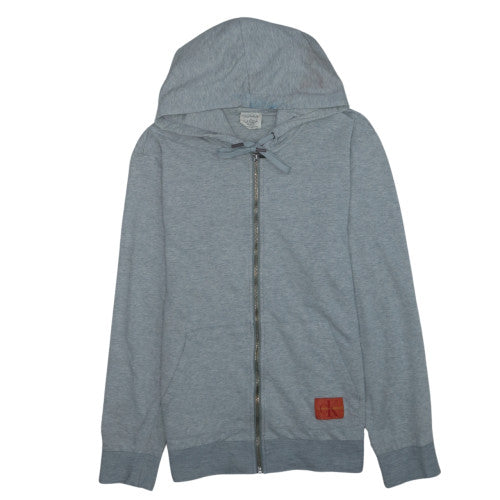 Calvin Klein Men Grey Full Zip Hoodie Size M Regular Fit Jersey