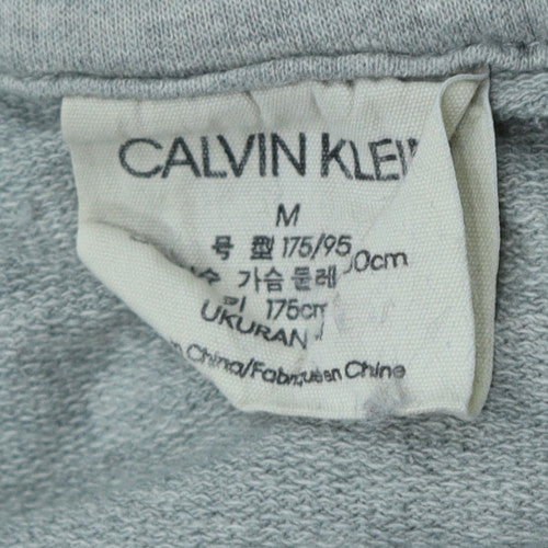 Calvin Klein Men Grey Full Zip Hoodie Size M Regular Fit Jersey