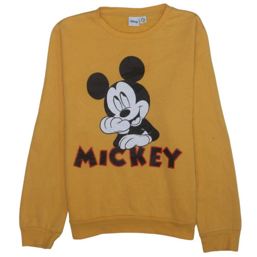 Disney Women’s Yellow Mickey Mouse Pullover Sweatshirt Size 12/14