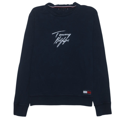 Tommy Hilfiger Men's Blue Embroidered Logo Sweatshirt M
