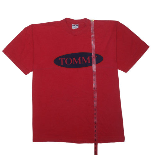 Fila Men's Red XL Graphic TOMMY T-Shirt Crew Neck Cotton USA Made