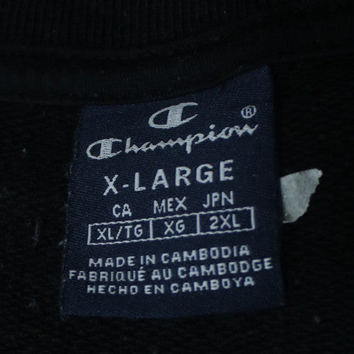 Champion Men's Black XL Pullover Sweatshirt Crew Neck Cotton Blend