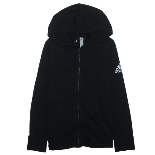 Adidas Men's Black XL Full Zip Hoodie with Logo