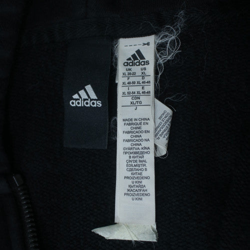 Adidas Men's Black XL Full Zip Hoodie with Logo