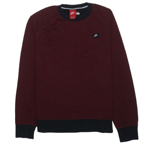 Nike Men's Red Crew Neck Sweatshirt M Pullover Sports Style