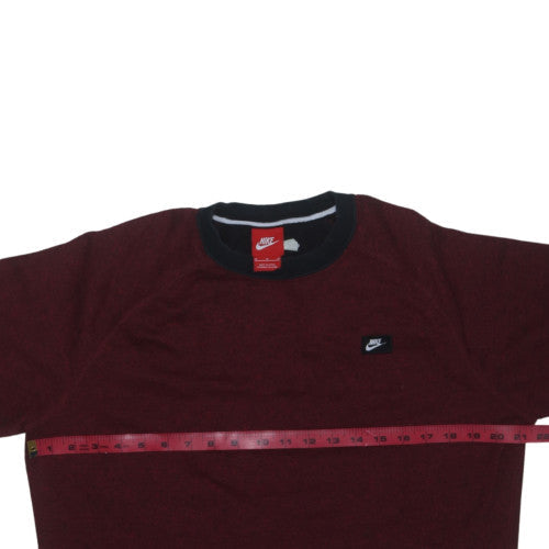 Nike Men's Red Crew Neck Sweatshirt M Pullover Sports Style