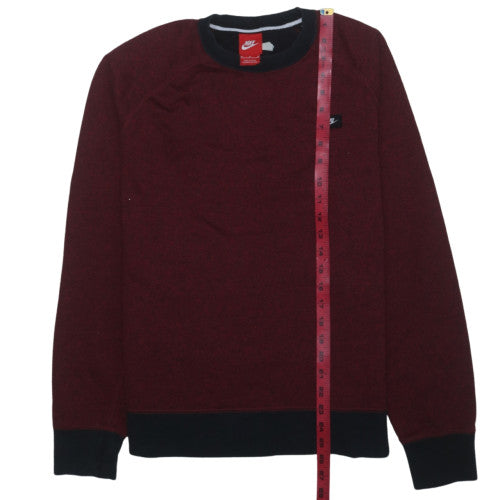 Nike Men's Red Crew Neck Sweatshirt M Pullover Sports Style