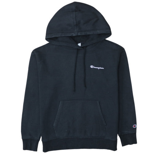 Champion Men’s Black Pullover Hoodie Medium Logo Cotton Blend