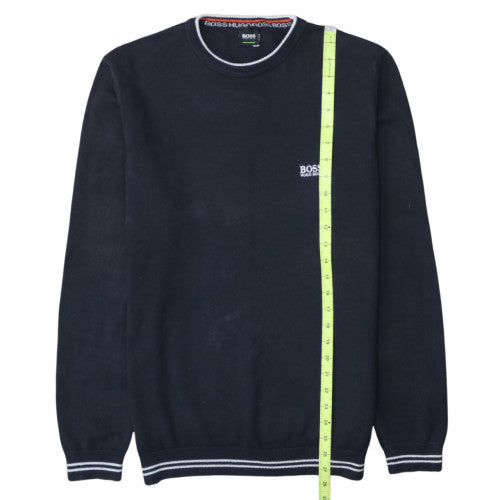 Hugo Boss Men's Blue Cotton Crew Neck Pullover Jumper L