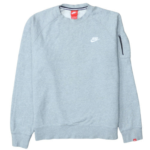 Nike Men's Grey Crew Neck Pullover Sweatshirt Size M