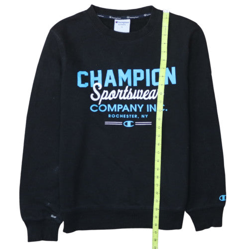 Champion Men's Black Small Pullover Sweatshirt with Logo Print