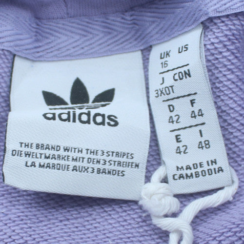 Adidas Women’s Lilac Hooded Pullover Sweatshirt Size 16 UK